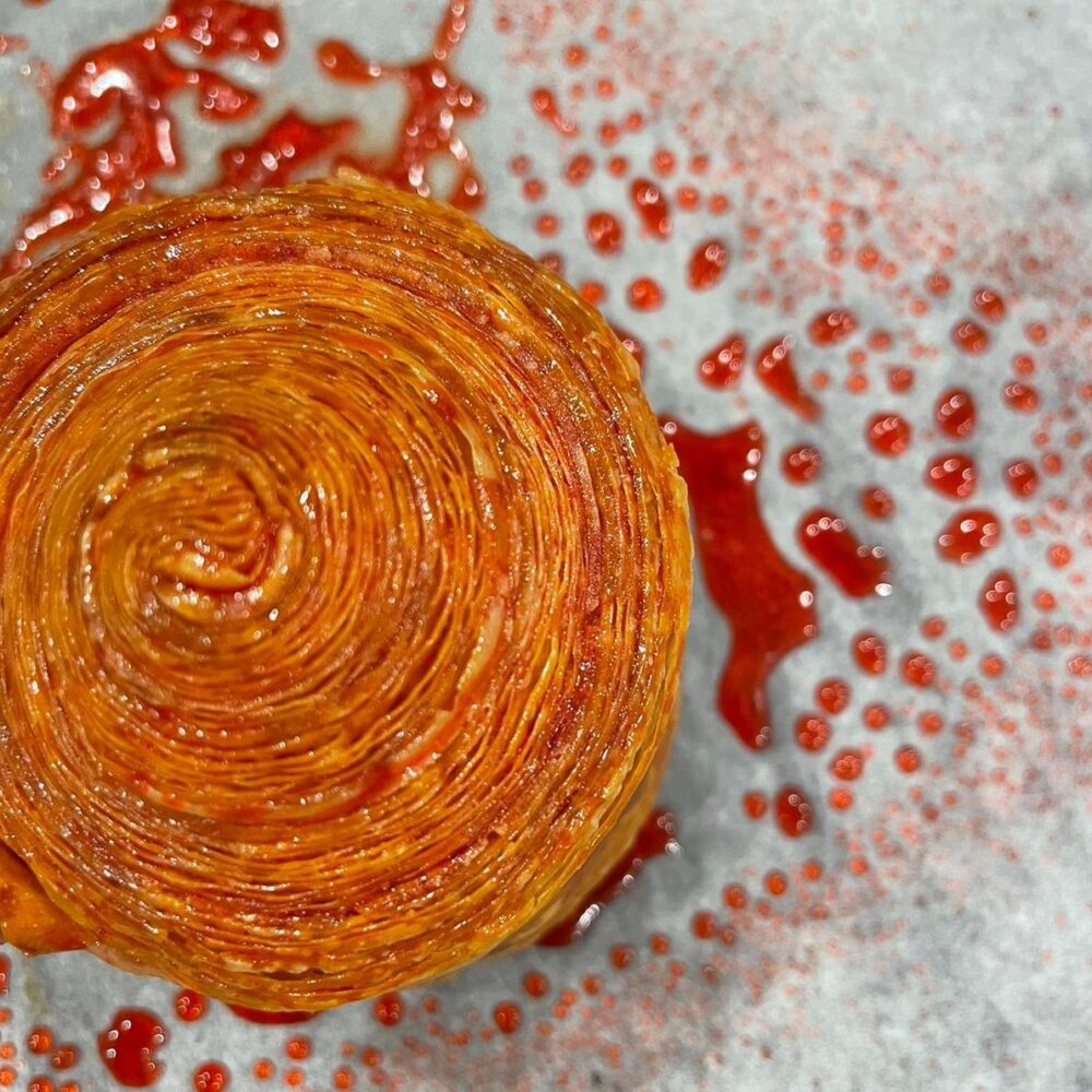 cruffin vanille framboise